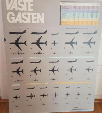 Poster van vaste gasten van schiphol vliegtuigen beschikbaar voor biedingen