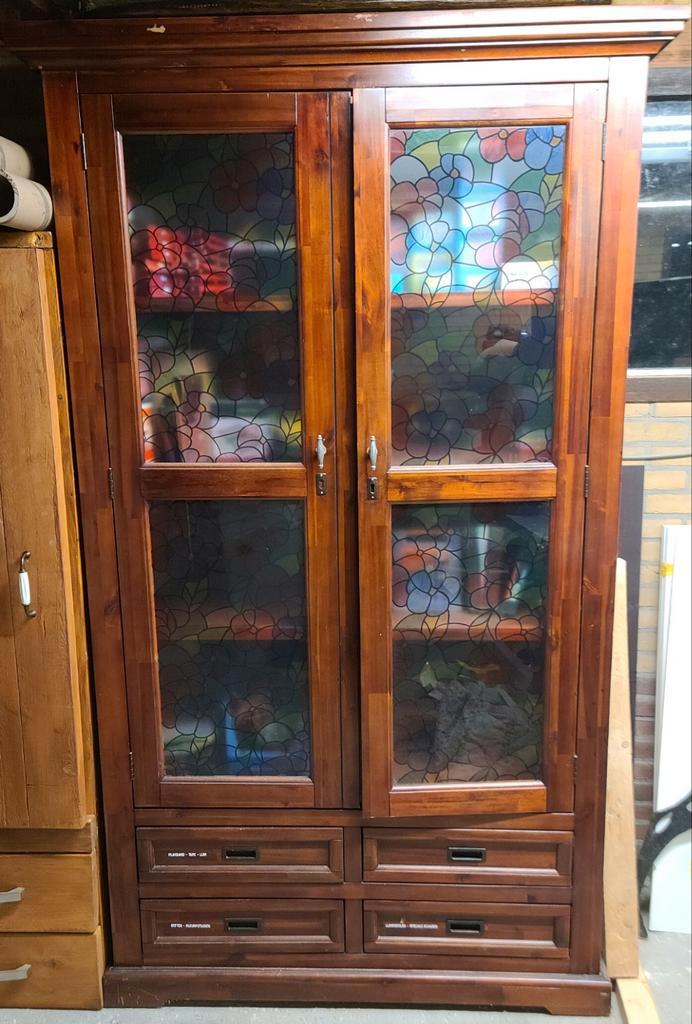 Te koop: Vitrinekast 4 etages/ lades, Huis en Inrichting, Kasten | Vitrinekasten, 200 cm of meer, 100 tot 150 cm, 25 tot 50 cm