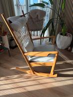 Reproductie Hans J. Wegner Schommelstoel, Ophalen, Bruin, Scandinavisch, Zo goed als nieuw