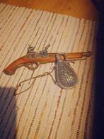 Percussie pistols decoratie met kruit dispenser, Ophalen of Verzenden, Zilver, Overige materialen