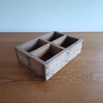 Oude houten bak met 4 vakken, Antiek en Kunst, Ophalen of Verzenden