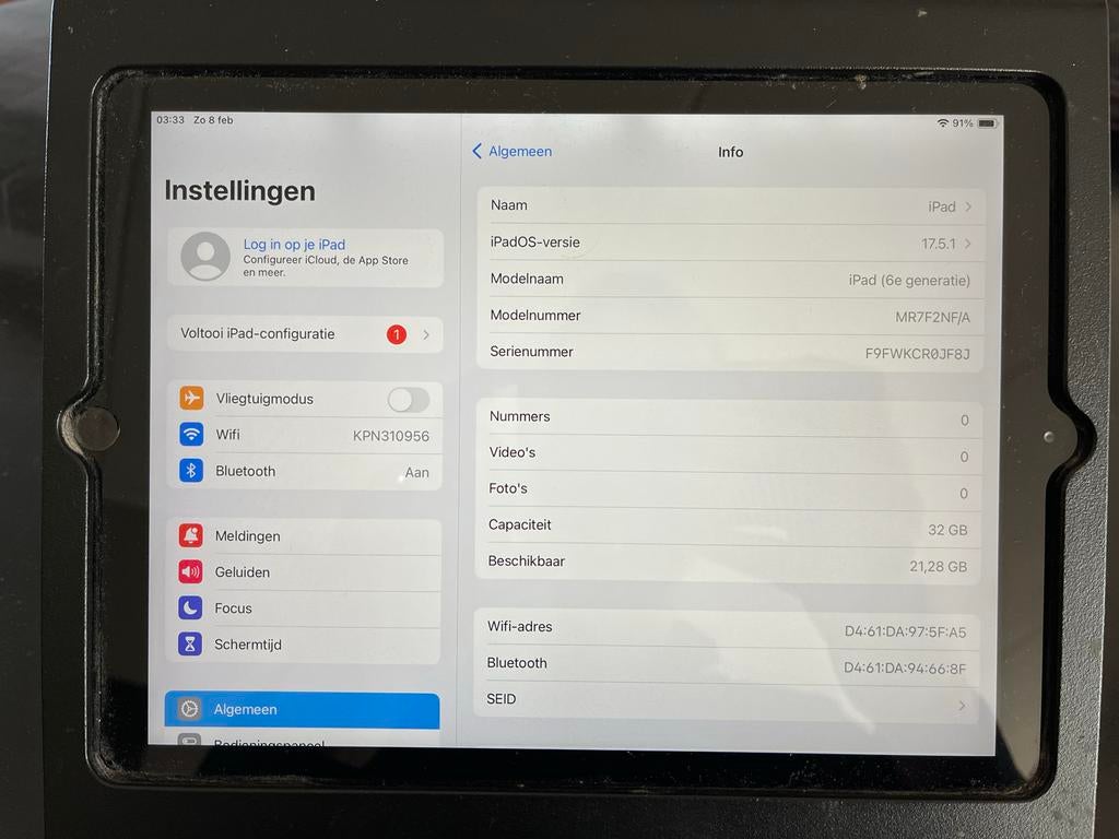 Apple iPad 6e generatie 32GB - in goede staat, Computers en Software, Apple iPads, Zo goed als nieuw, Apple iPad, Wi-Fi, 9 inch