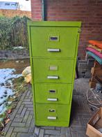Groene vintage archiefkast met 4 lades, Huis en Inrichting, Kasten | Lockerkasten, Ophalen, Gebruikt, Vintage