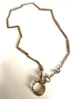 Oud goud double “horloge” ketting, Verzenden, Gebruikt, Goud, Overige materialen