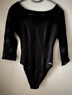 Bodystocking S zwart satijn kant  elastisch Solar zgan, Kleding | Dames, Tops, Ophalen of Verzenden, Zo goed als nieuw, Zwart