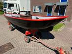 Stalen sloep, vlet, tuindersvlet met 2 cilinder Volvo Penta, Watersport en Boten, Vis- en Consoleboten, Ophalen, 10 tot 30 pk