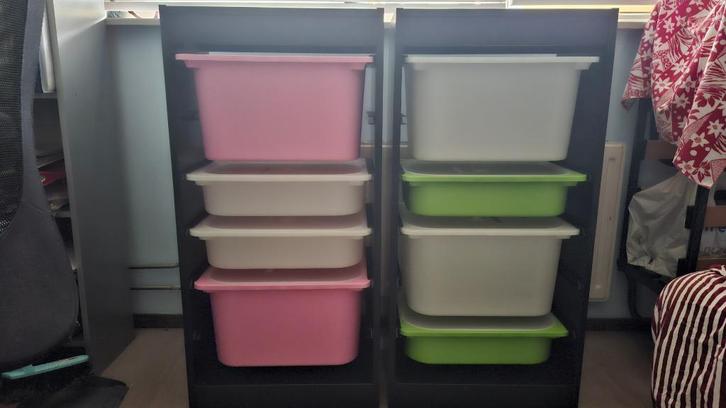 IKEA Trofast opbergkast met bakken (2x zwart), Kinderen en Baby's, Kinderkamer | Commodes en Kasten, Gebruikt, Kast, 90 tot 105 cm