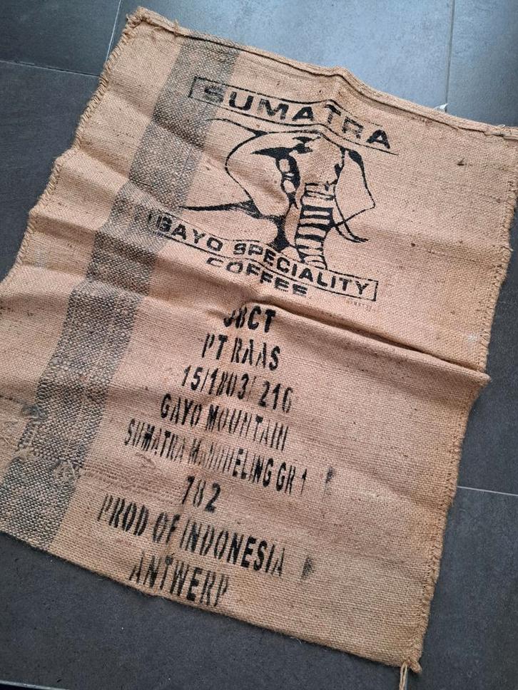 5x Jute Koffiebonen Zakken - Decoratie, Huis en Inrichting, Stoffering | Tapijten en Kleden, Ophalen of Verzenden