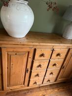 Oud grenen kast met 8 lades, Huis en Inrichting, Kasten | Dressoirs, Ophalen, Zo goed als nieuw, 25 tot 50 cm