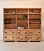 Vintage houten kast, winkelkast, boekenkast, schoolkast, Antiek en Kunst, Curiosa en Brocante, Ophalen of Verzenden