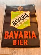 IJzeren bord Bavaria bier oud logo, Verzamelen, Ophalen of Verzenden, Gebruikt, Reclamebord, Plaat of Schild, Bavaria