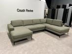 GRATIS LEVERING moderne groene u-bank 345x220, Ophalen of Verzenden, Zo goed als nieuw, Vierpersoons of meer, Stof