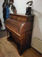 Antieke of vintage roltopbureau massief hout, Ophalen, Zo goed als nieuw, Bureau