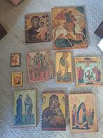 10 icoon kopieën op hout, Antiek en Kunst, Antiek | Religie, Ophalen