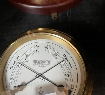 Antieke WEMPE Klok met Thermometer & Hygrometer Hamburg Chro beschikbaar voor biedingen