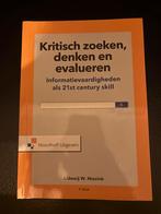 Kritisch zoeken, denken en evalueren, Sociale wetenschap, Ophalen of Verzenden, Zo goed als nieuw, Lidewij w. Niezink
