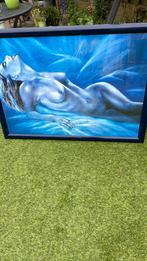 Schilderij met poster, Huis en Inrichting, Gebruikt, Ophalen of Verzenden, Schilderij, 75 tot 100 cm