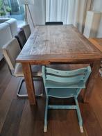 Te koop Hardhouten eettafel (loods 5) eventueel met stoelen, Huis en Inrichting, Tafels | Eettafels, Ophalen, Gebruikt, 100 tot 150 cm