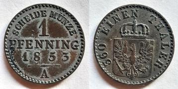 Preussen  1 Pfennig 1853 A beschikbaar voor biedingen