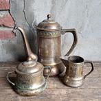 Oude koperen koffiepot theepot suikerpot melkkan *Etage3*, Huis en Inrichting, Gebruikt, ., Ophalen of Verzenden, .