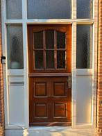 Houten Voordeur met Glas en Beslag, Ophalen, Gebruikt, 80 tot 100 cm, 200 tot 215 cm