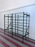 Groot vintage wijnrek - metaal - donkergroen - industrieel, Ophalen, Gebruikt, 25 flessen of meer, Metaal