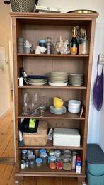 Houten Boekenkast/Servieskast, Met plank(en), Gebruikt, 50 tot 100 cm, 25 tot 50 cm