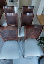 6 Donker Eiken Eetkamerstoelen, Ophalen, Gebruikt, Bruin, Klassiek