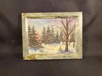 Winterlandschap van gemalen natuursteen op marmer, Ophalen of Verzenden