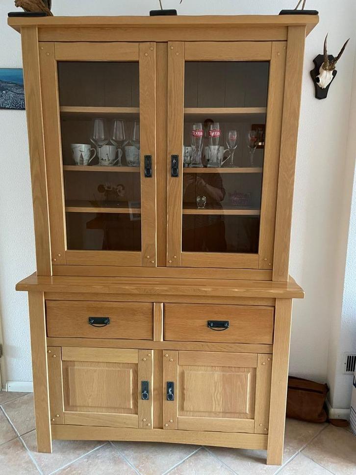 Vitrinekast te koop, Huis en Inrichting, Kasten | Vitrinekasten, Gebruikt, 150 tot 200 cm, 50 tot 100 cm, 25 tot 50 cm, Met lade(s)