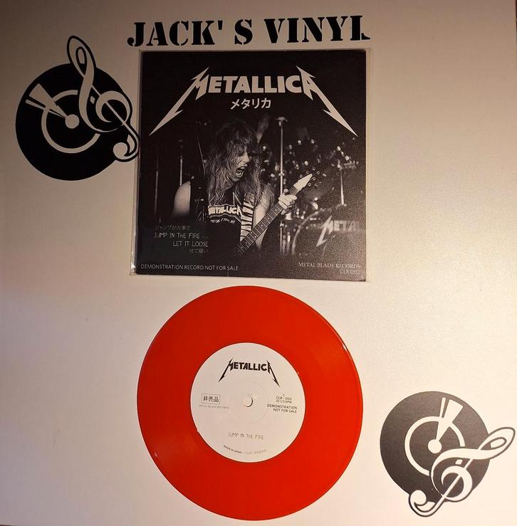 Metallica - Jump In The Fire Rode Vinyl Japanse Demo Single, Cd's en Dvd's, Vinyl | Hardrock en Metal, Zo goed als nieuw, Ophalen of Verzenden