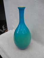 GROTE Murano blauw-groen fles vaas jaren 70, Antiek en Kunst, Antiek | Glas en Kristal, Ophalen of Verzenden