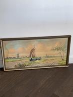 Aquarel A. Rutgers - Hollands Landschap, Antiek en Kunst, Ophalen of Verzenden