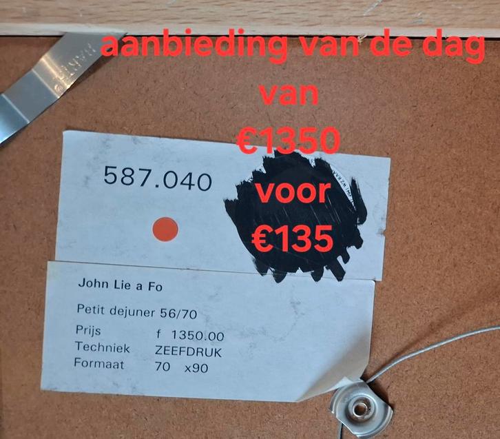 Aanbieding van de dag. 'Petit dejeuner' van John Lee A Fo., Antiek en Kunst, Kunst | Litho's en Zeefdrukken, Ophalen