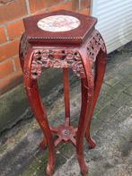 Oude plantentafel met marmer blad - Opknapper, Huis en Inrichting, Tafels | Bijzettafels, Minder dan 55 cm, Gebruikt, Overige vormen