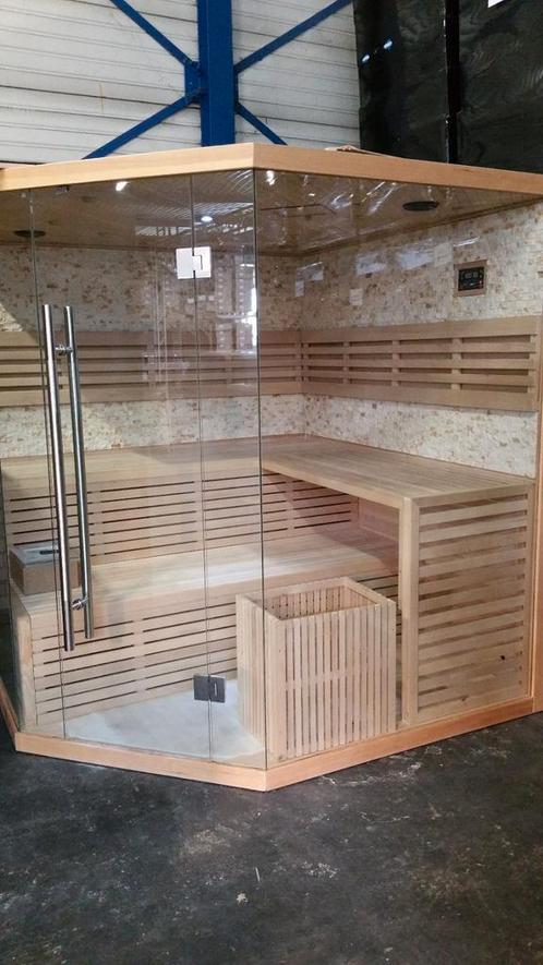 hoeksauna 2x2 incl. kachel, Sport en Fitness, Sauna, Gebruikt, Ophalen