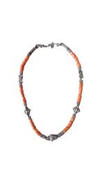 Vintage koraal ketting – echte Middellandse Zee bloedkoraal, Ophalen of Verzenden, Zilver, Ketting, Met edelsteen