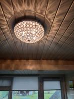 Moderne plafondlamp met kristallen, Ophalen of Verzenden, Zo goed als nieuw, Glas, Modern