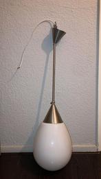 Vintage opaalglazen hanglamp art deco, verstelbaar, Glas, Ophalen