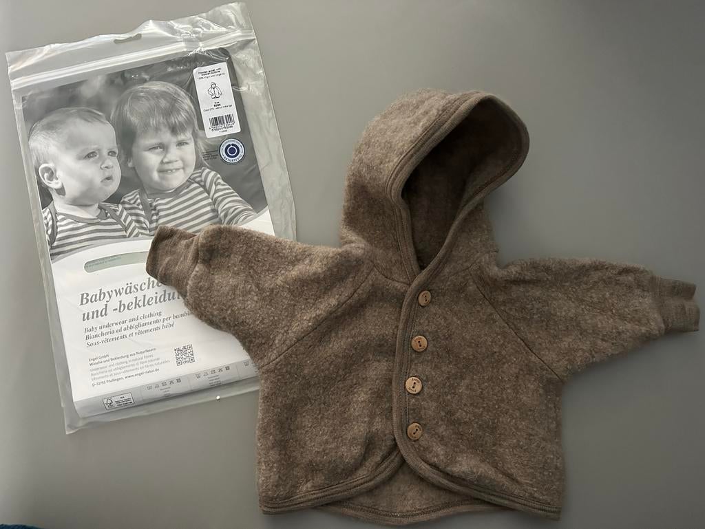 Engel Natur wol-fleece jas maat 50/56 | walnoot | nieuwstaat, Kinderen en Baby's, Babykleding | Maat 56, Zo goed als nieuw, Jongetje of Meisje