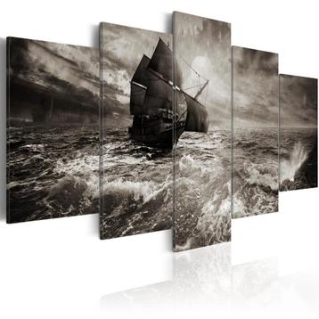 729 Zeilboot Zee 5 Luik Canvas Schilderij 200x100cm 2 maten beschikbaar voor biedingen