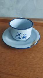 Kop en schotel emaille, Ophalen of Verzenden