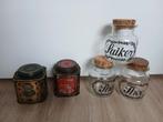 Douwe Egberts Pickwick voorraadpotten en blikken voor thee, Huis en Inrichting, Ophalen of Verzenden, Zo goed als nieuw, Glas