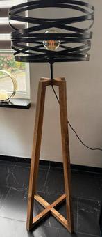 Stijlvolle Vloerlamp - Hout & Metaal, Ophalen, Zo goed als nieuw, Hout, 150 tot 200 cm