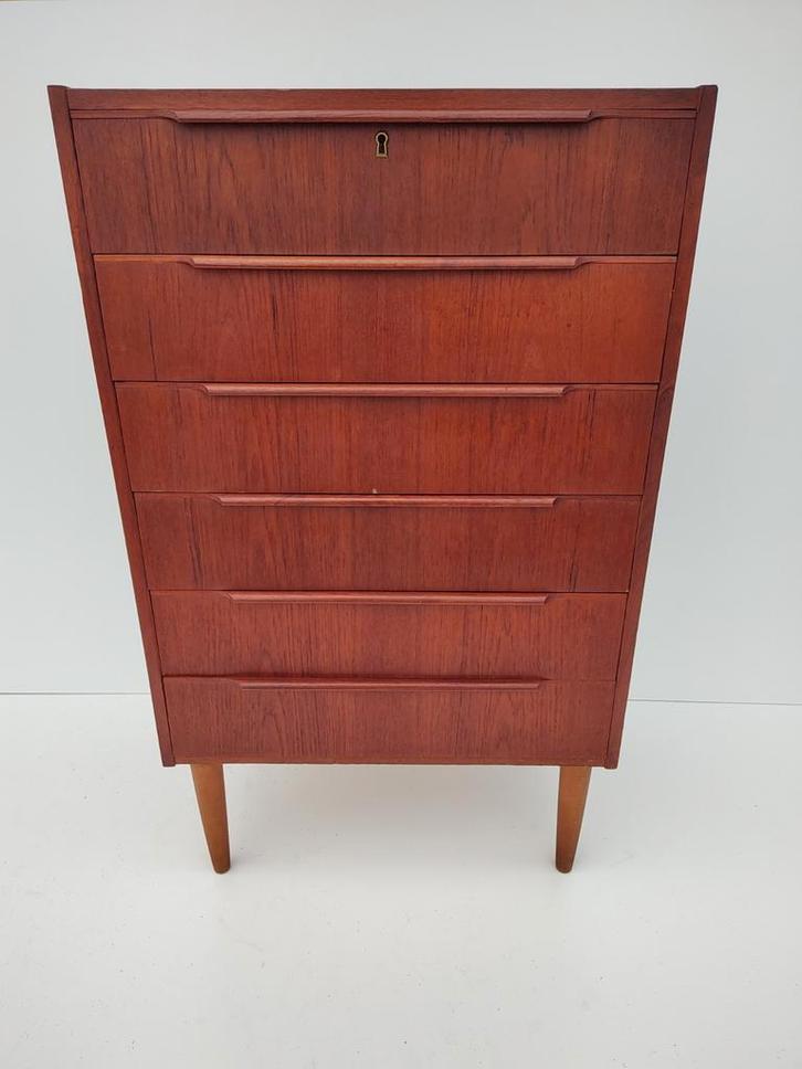 Ladekast, Deens jaren 70, Huis en Inrichting, Kasten | Ladekasten, Gebruikt, Minder dan 100 cm, 50 tot 100 cm, 25 tot 50 cm, Teakhout