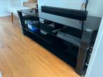 Glazen tv meubel, Ophalen, 100 tot 150 cm, Zo goed als nieuw, Minder dan 100 cm