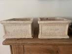 2 plantenbakjes 17x17x10 cm betonlook creme Rustique, Tuin, Gebruikt, Minder dan 30 cm, Minder dan 60 cm