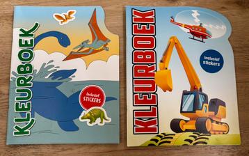 2 Kleurboeken Dino’s en Voertuigen - GRATIS bij aankoop! beschikbaar voor biedingen