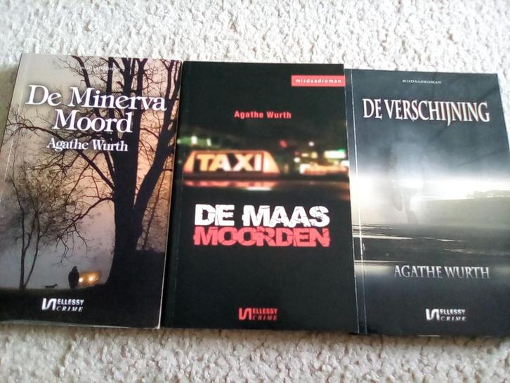 3x Agathe Wurth De Maasmoorden, Verschijning, Minerva Moord, Boeken, Thrillers, Zo goed als nieuw, Nederland, Ophalen of Verzenden