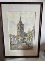 Bob Brobbel - Grote Kerk Naarden - Pentekening/Aquarel, Ophalen of Verzenden
